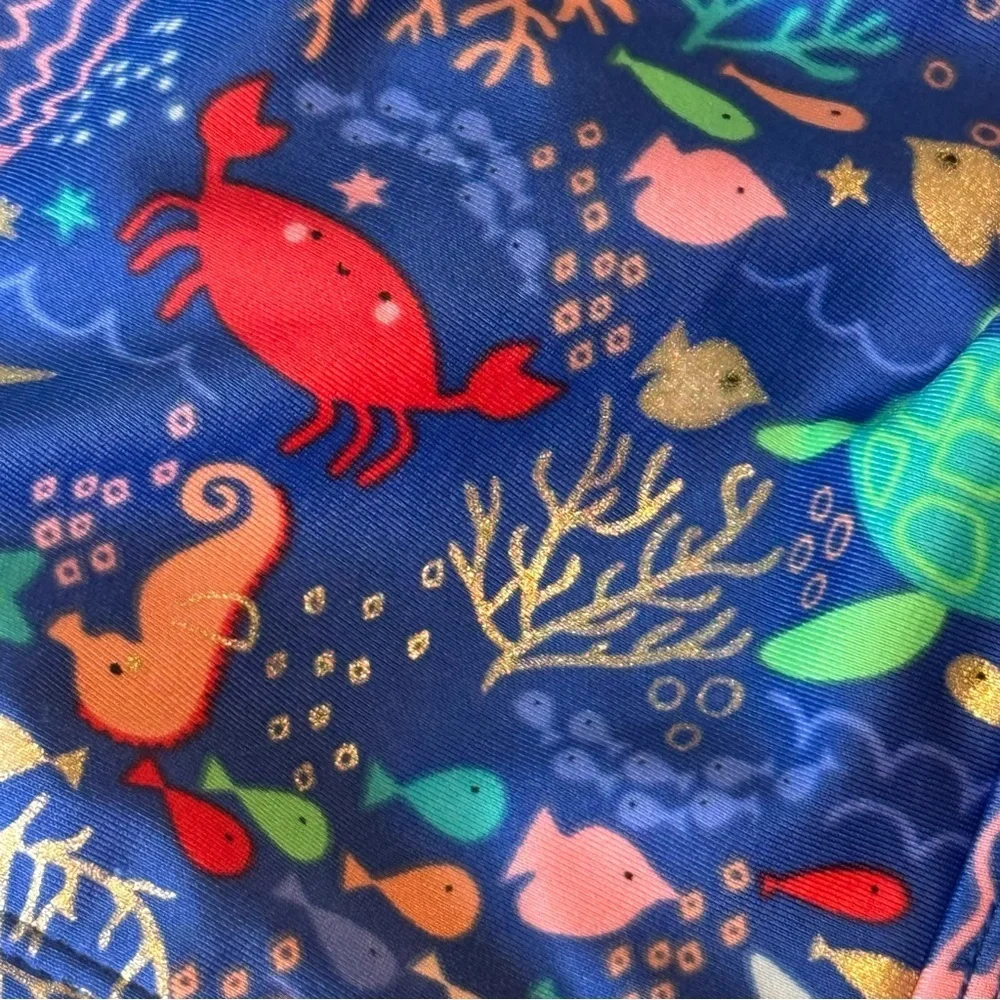Cat & Jack Kids Blue Sea Life Swim Set Size L (10/12)